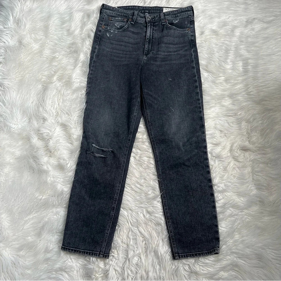NWOT Rag & Bone Nina High Rise Ankle Cigarette Jean Abbots Grey Black Denim 29 - Picture 2 of 11